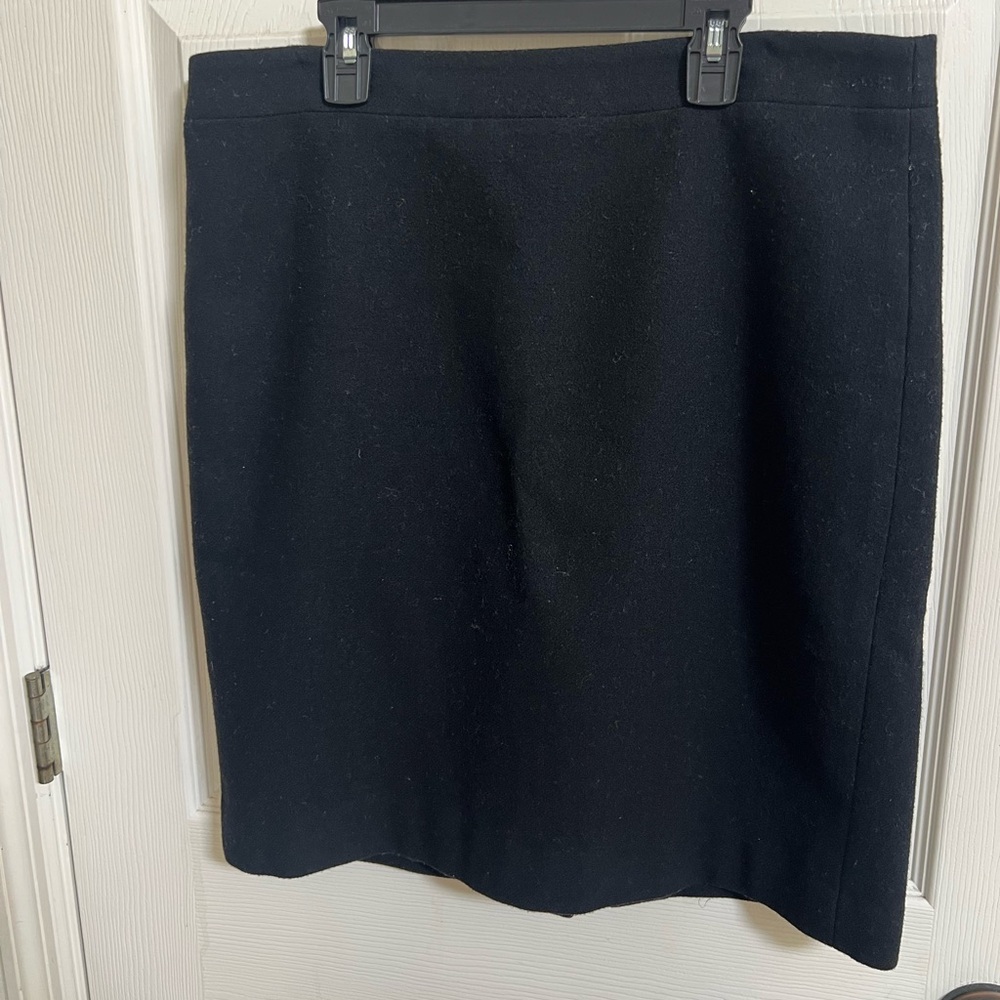 J. Crew The Pencil Skirt Classic Black Women's Skirt Wool Blend Size 12